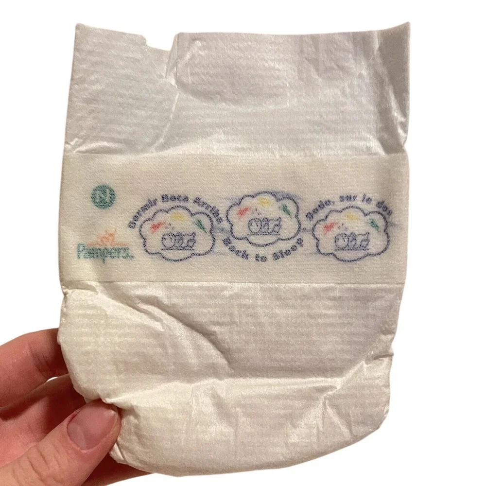 Vintage 90s Pampers Baby Dry Newborn Diaper Back To Sleep English Spanish French